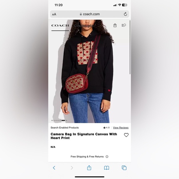 Coach Camera Bag In Signature Canvas With Heart Print - Picture 2 of 6